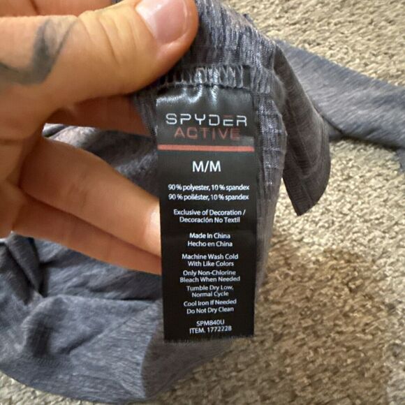 Spyder 1/4 Zip Gray Mens Spyder PROWEB Base Layer Shirt Size Medium Thermal Snow - Picture 8 of 10